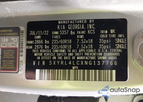 2022 Kia Sorento S from USA, damaged, VIN 5XYRL4LCXNG137766